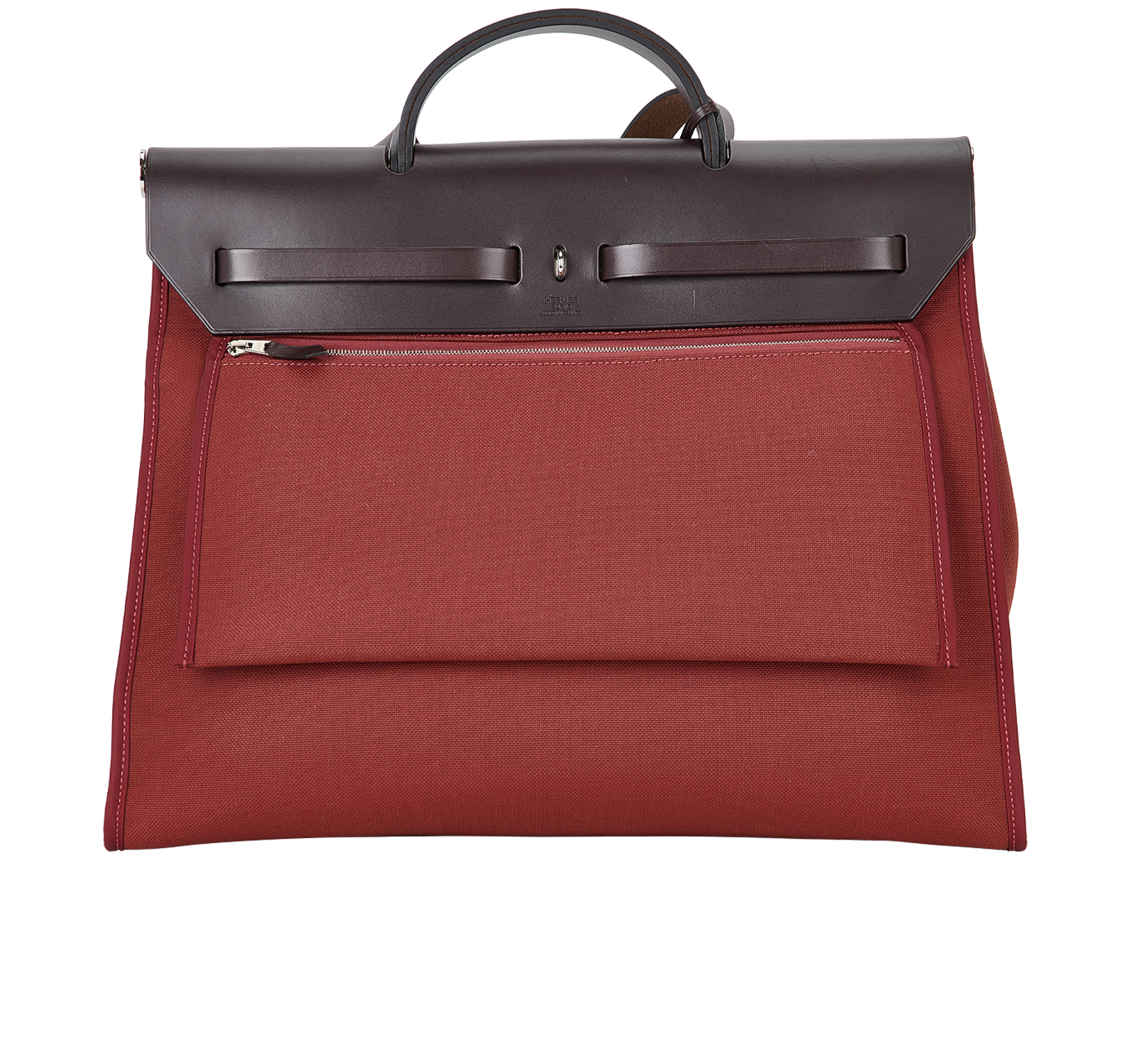 Herbag 39 Messenger, &pound;1,800, Handbags, Brown/Burgundy, Canvas/Leather, Back view